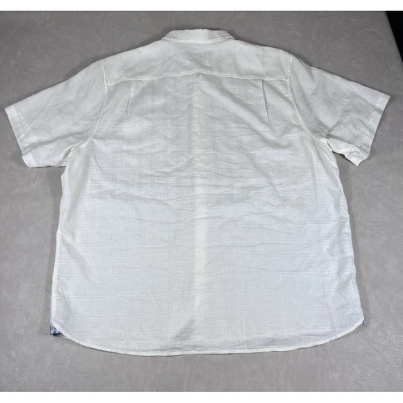 Tommy Bahama Linen Shirt Size XXL White Hawaiian Short Sleeve Pocket Shirt - Picture 3 of 10